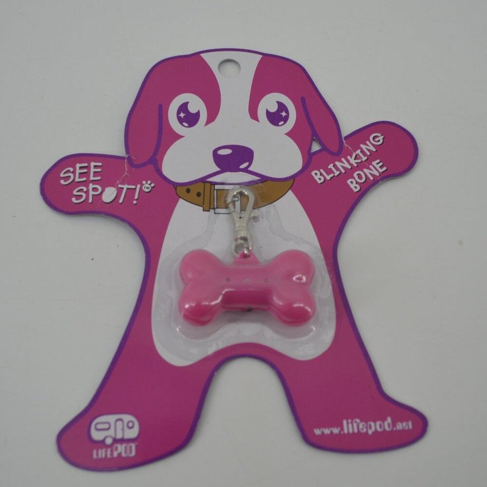 See Spot! Blinking Bone Barbie Pink Dog Pet Accessory for collar